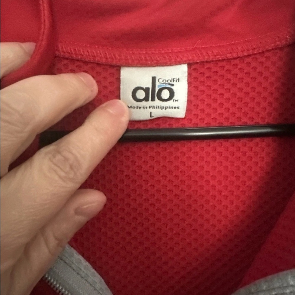ALO Yoga Red Long Sleeve Top